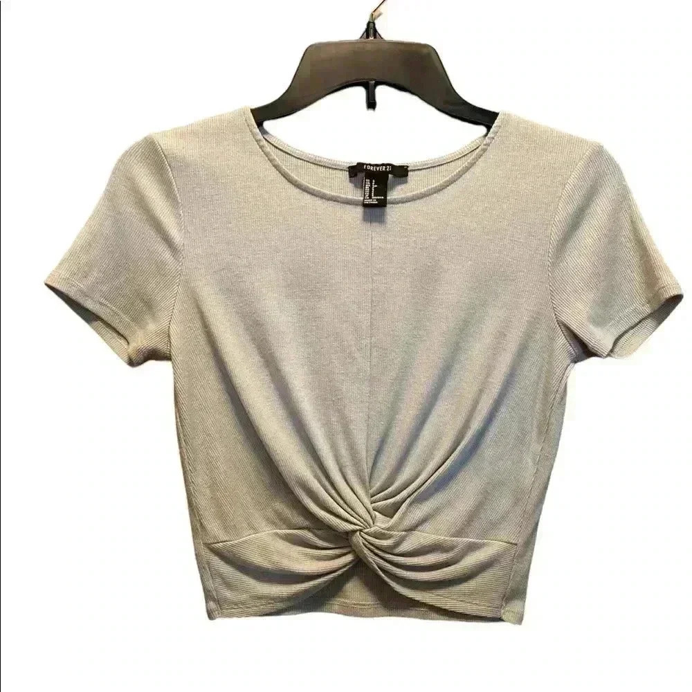 Forever 21 crop top with twist detail at waist
